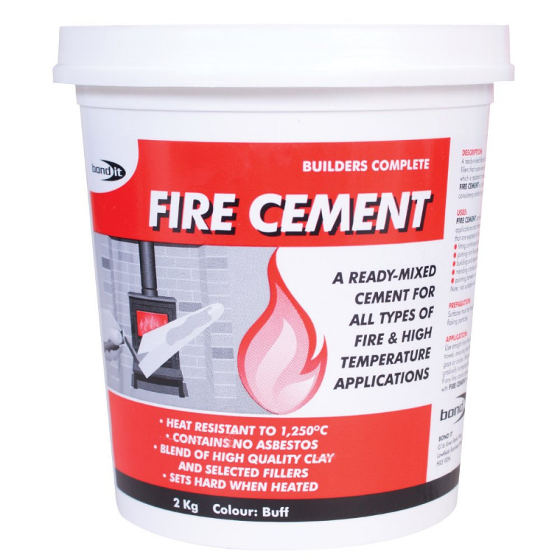 Fire Cement Resistant to high temperatures. A buff coloured, cement